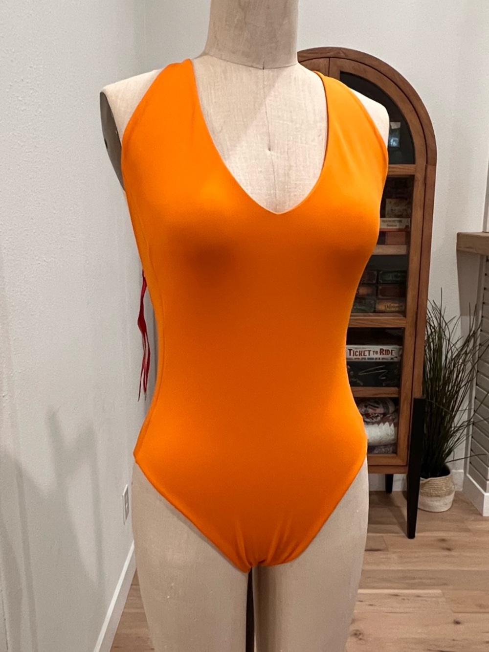Vivid Orange One-Piece Swim Suit - Classic Scoop Front